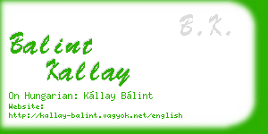 balint kallay business card